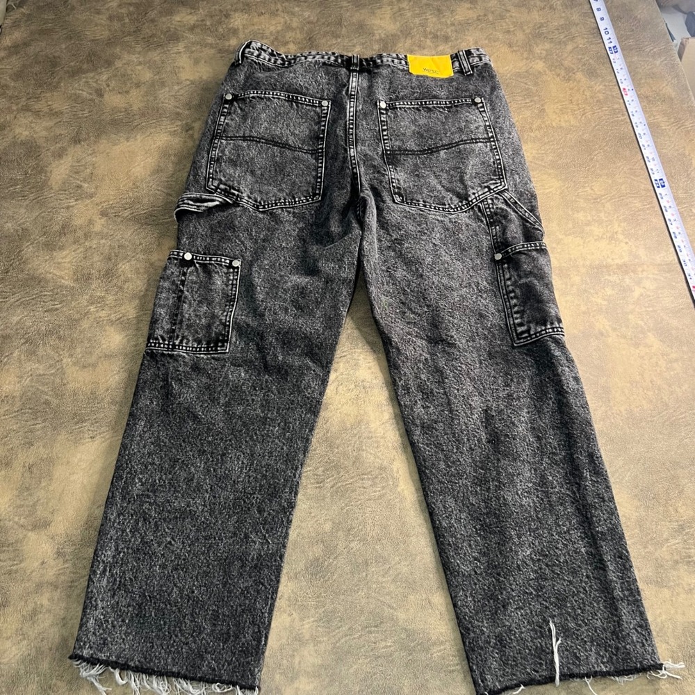 WeSC Carpenter Jeans Mens 36x32 (29" Cutoff) Black Acid Wash Utility Denim‎